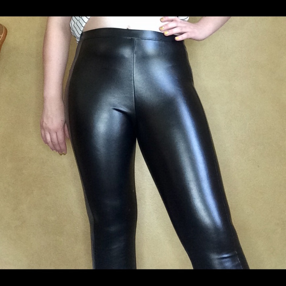Faux Leather Pants (Fit S/M Waist: ~28in)